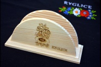 Serwetnik drewniany z motywem kwiatowym