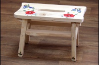 Stołek drewniany ręcznie malowany