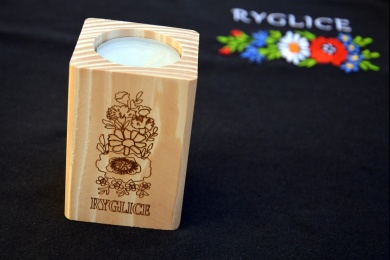 Świecznik drewniany średni